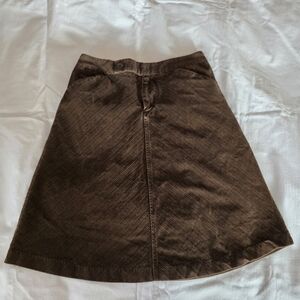 VINTAGE BROWN CORD GAP MINI SKIRT, SIZE 0